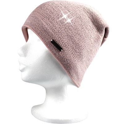 CASCADA women's knitted hat with lurex PINK
