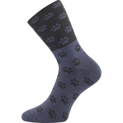 CELESTÝNA women's terry socks with PAW PRINT pattern in a mix of colours (3 pairs)