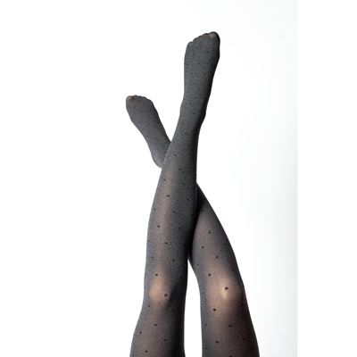 CHIARA patterned tights NERO (anthracite with black dots)