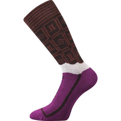 Original women's socks with CHOCOLATE motif in DARK box