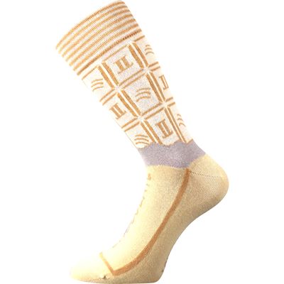 Original women's socks with CHOCOLATE motif in WHITE box