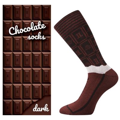Men's original socks with CHOCOLATE motif in DARK box