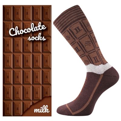 Men's original socks with CHOCOLATE motif in MILK box