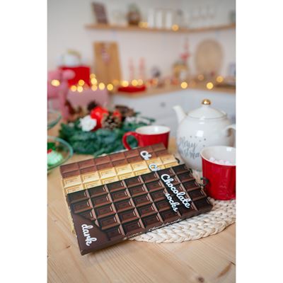 Original women's socks with CHOCOLATE motif in DARK box