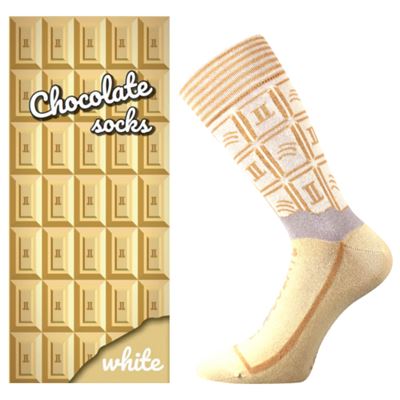 Original women's socks with CHOCOLATE motif in WHITE box