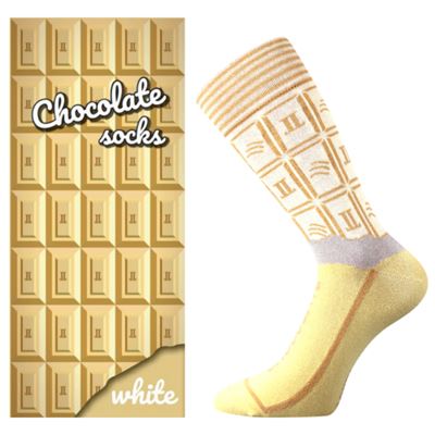 Men's original socks with CHOCOLATE motif in WHITE box