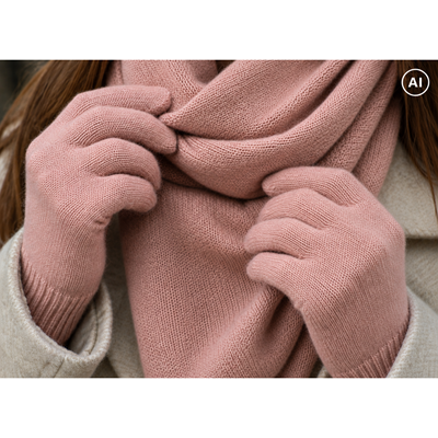 Women's knitted gloves CLIO pink