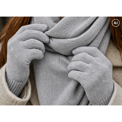 CLIO women's knitted gloves, grey