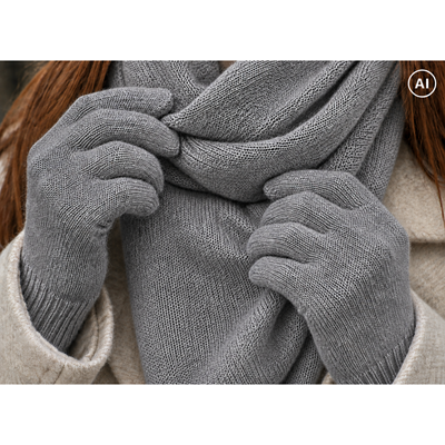 CLIO women's knitted gloves, dark grey