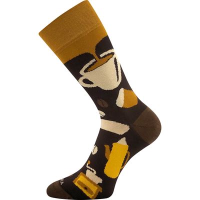Socks in a jar with a coffee motif COFFEE pattern 4