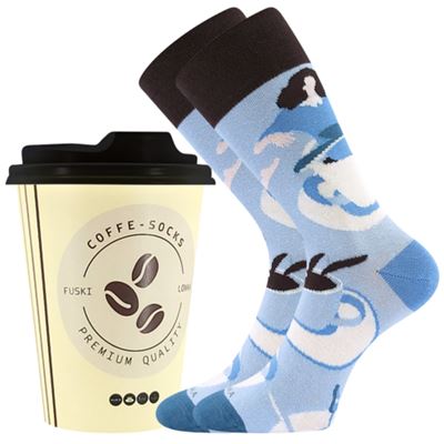 Socks in a jar with a coffee motif COFFEE pattern 7