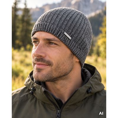 Men's knitted cap COMBA thin GREY