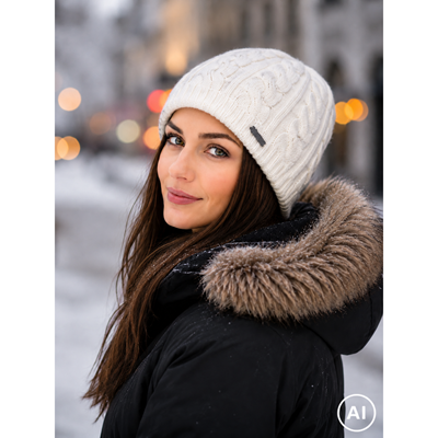 Women's knitted hat CORVETTE white