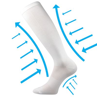 CROMA compression knee socks with silver ions WHITE