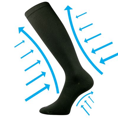 CROMA compression knee socks with silver ions BLACK
