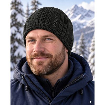 Men's knitted CRUZE winter hat, DARK GREY
