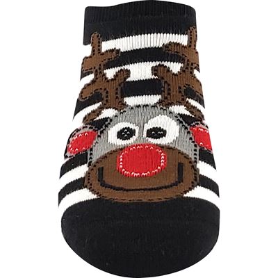 Women's terry socks CUPID ABS with reindeer BLACK
