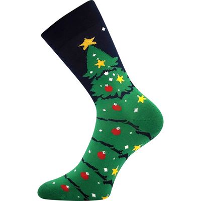 Thin Christmas DAMER socks with TREE design