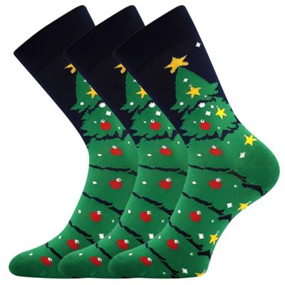 Thin Christmas DAMER socks with TREE design