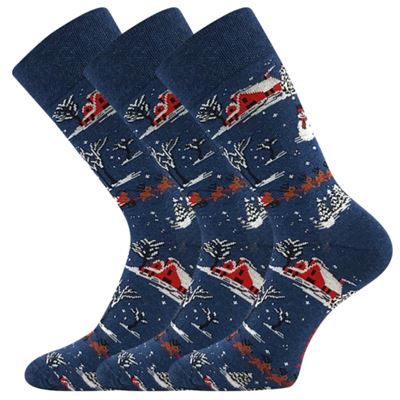 Thin Christmas DAMER socks with WINTER LANDSCAPE design