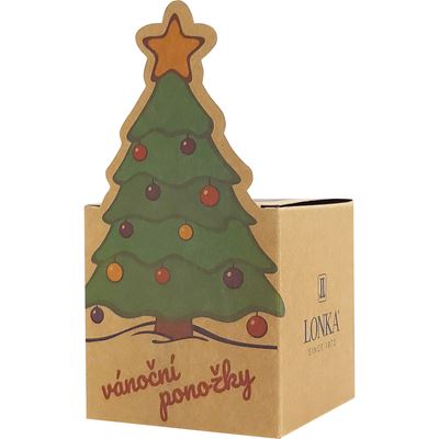 Thin Christmas DAMER socks with TREE design