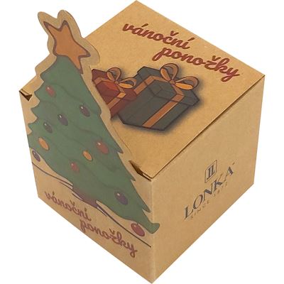 Thin Christmas DAMER socks with TREE design