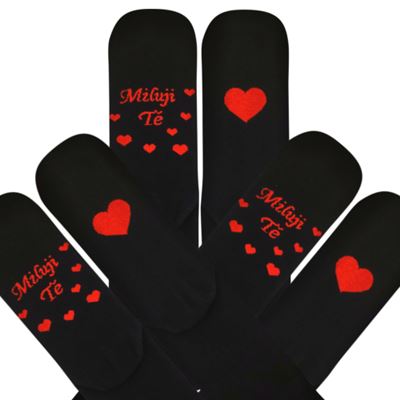 Socks for lovers DARLING black with hearts design 1  126471 2
