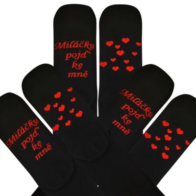 Socks for lovers DARLING black with hearts design 2  126472 2