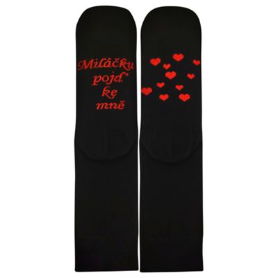 Socks for lovers DARLING black with hearts design 2