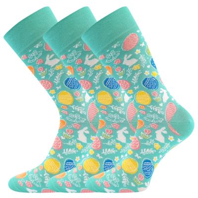 Children's socks DEASTERIK with an Easter motif of EGGS Lonka 126645 2