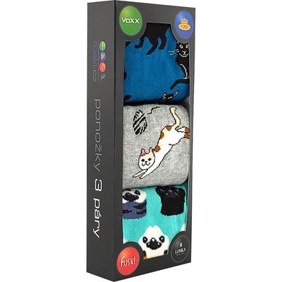 DEBOX picture socks in gift packaging MIX CATS