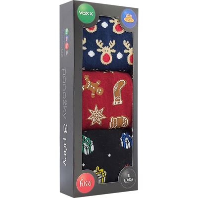 DEBOX picture socks, gift-wrapped, CHRISTMAS mix H