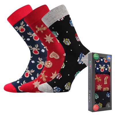 DEBOX picture socks, gift-wrapped, CHRISTMAS mix H