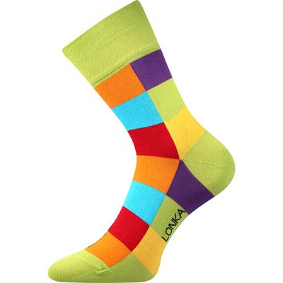 DECUBE cotton checked socks with silver MIXED COLOURS (3 pairs)