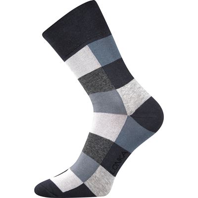 DECUBE cotton checked socks with silver MIX DARK (3 pairs)