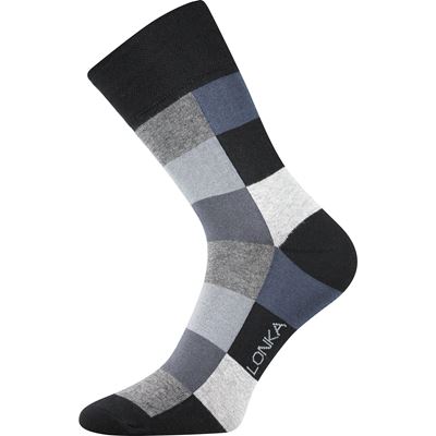 DECUBE cotton checked socks with silver MIX DARK (3 pairs)