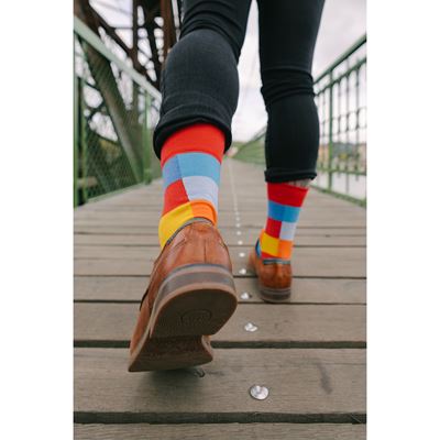 DECUBE cotton checked socks with silver MIXED COLOURS (3 pairs)