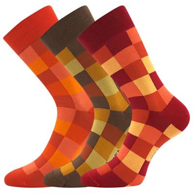 DEKOSTKAN cotton checked socks with silver MIX B (3 pairs)