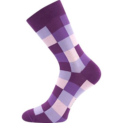 DEKOSTKAN cotton checked socks with silver MIX A (3 pairs)