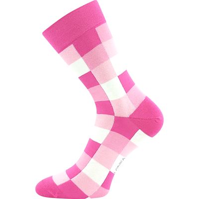 DEKOSTKAN cotton checked socks with silver MIX A (3 pairs)
