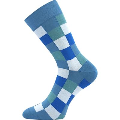 DEKOSTKAN cotton checked socks with silver MIX C (3 pairs)