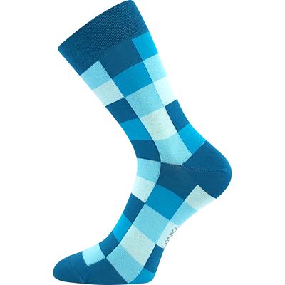 DEKOSTKAN cotton checked socks with silver MIX C (3 pairs)