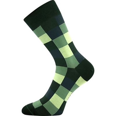 DEKOSTKAN cotton checked socks with silver MIX C (3 pairs)