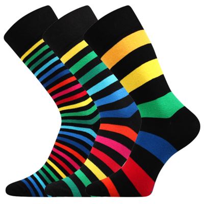 Men's striped socks DELINE cotton MIX (3 pairs)