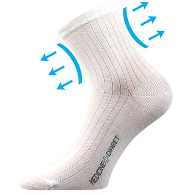 DEMEDIK medicine socks with non-constricting cuff, WHITE