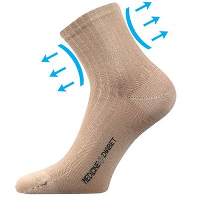 DEMEDIK medicine socks with non-constricting cuff BEIGE