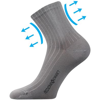 DEMEDIK medicine socks with non-constricting cuff LIGHT GREY