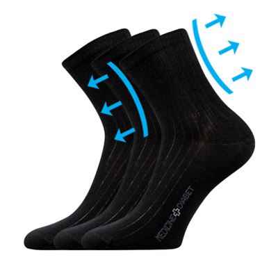 DEMEDIK medical socks with non-constricting cuff BLACK