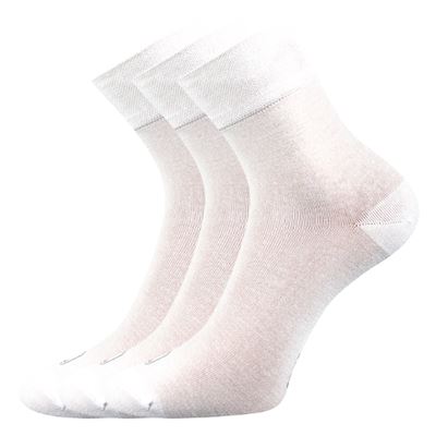 Medium-height bamboo DEMI thin socks, WHITE
