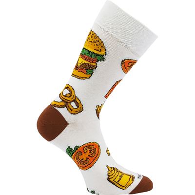 Fun men's DEPATE II socks featuring unique designs: hamburgers Lonka 127856 3